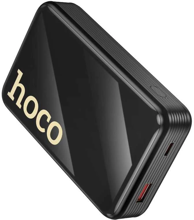 Išorinė baterija Hoco 20000 mAh QC PD 22,5W su integruotais laidais USB C + Lightning Q37A juodas