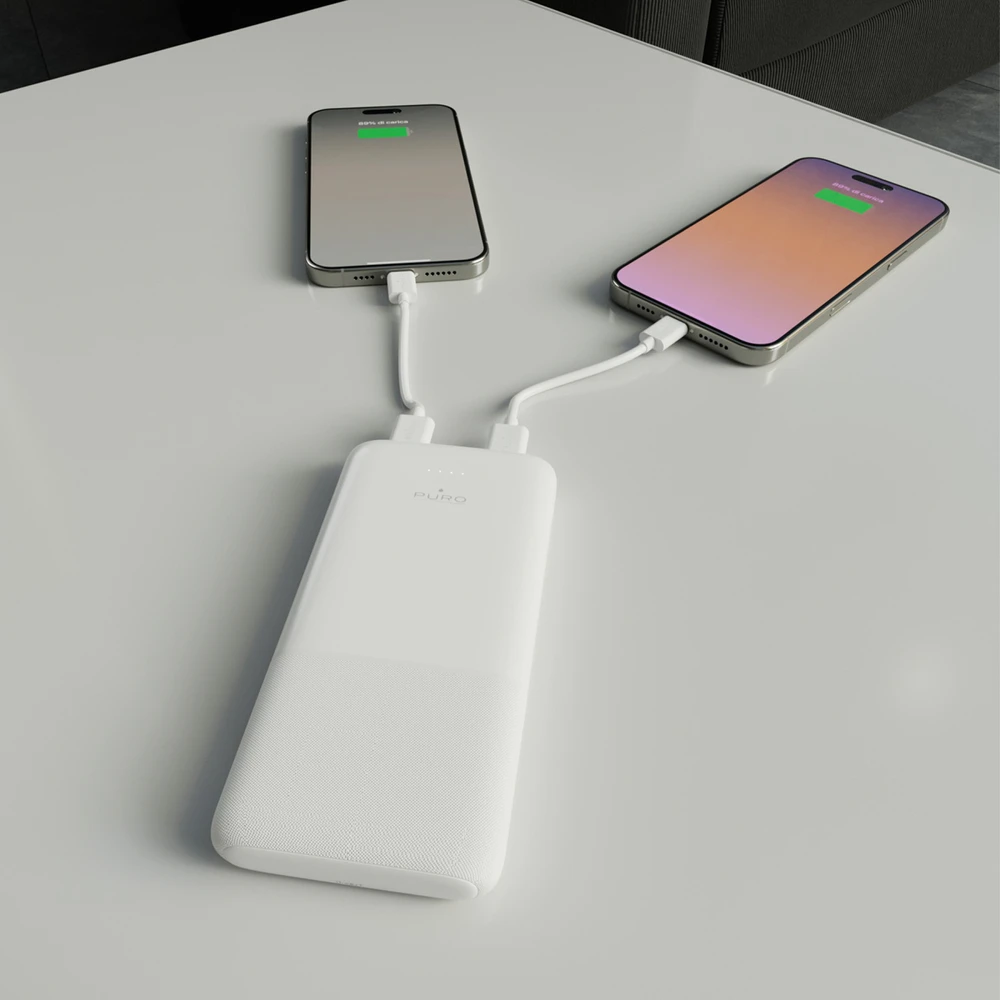 Powerbank Puro DAILY 10 PLUS 10000mAh 2x USBA / 1x USB-C 22,5W - balta