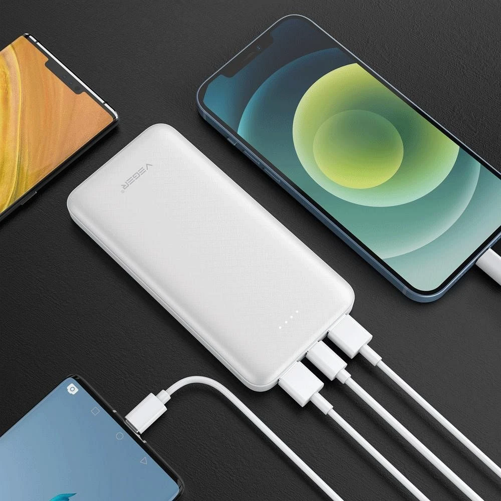 Powerbank Veger A10 (W1065) 2A 10000 mAh baltas