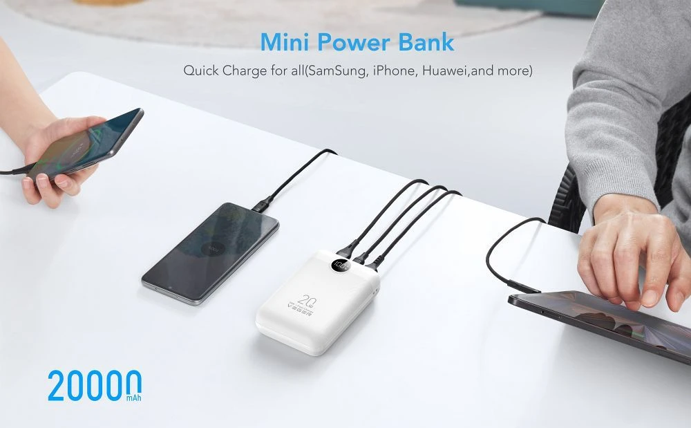 Powerbank Veger S20 (W2081) PD QC3.0 2A 22,5W 20000 mAh baltas