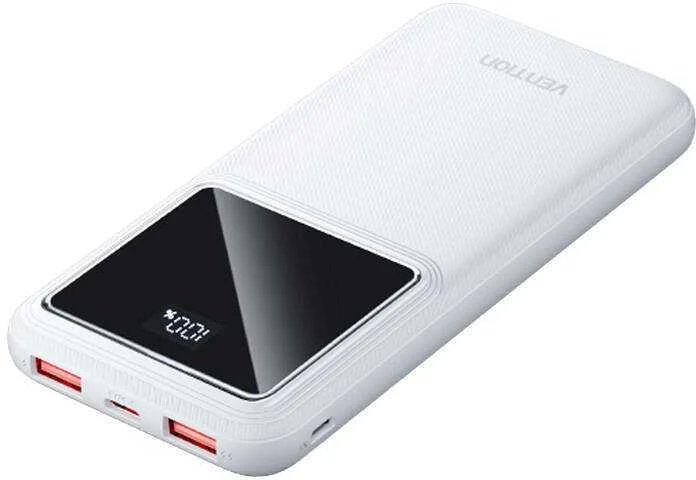 Vention Powerbank, ventiliacija, FHKW0, 10000 mAh, mikro USB, USB-C, 2xUSB-A, 22.5 W (balta)
