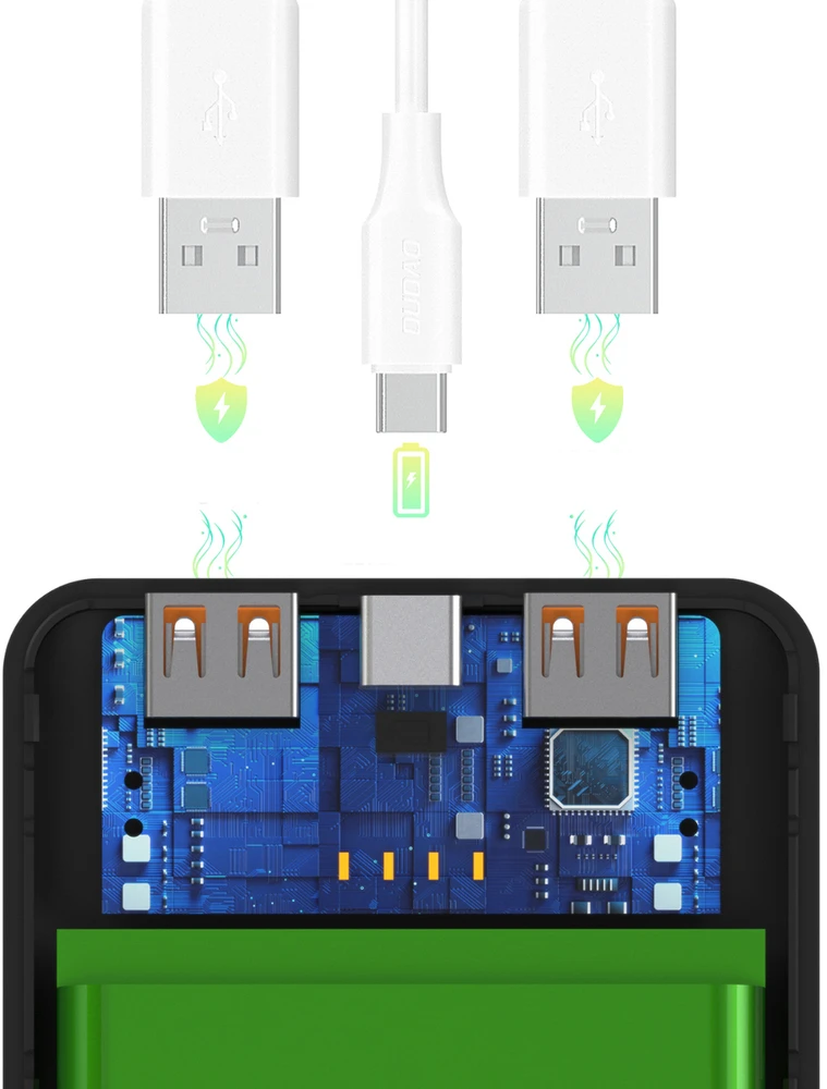 Wozinsky Wpower WPBBK-3 10000 mAh 10W 2x USB-A 2A Powerbank - baltas