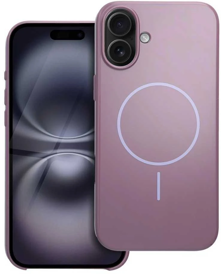 OEM dėklas, skirtas „iPhone 16 PLUS Premium Glossy Mag Cover“, suderinamas su „MagSafe“ ir violetiniu kameros valdymo mygtuku.