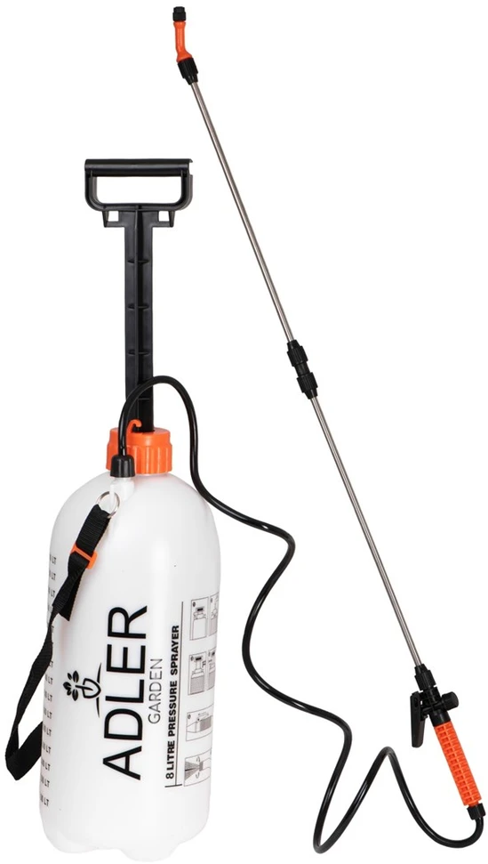 Adler AD 6809 Rankinis slėginis purkštuvas | 8 l | 125 cm žarna