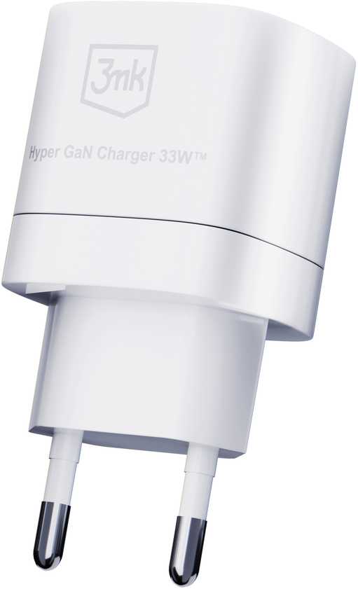 Įkroviklis 3mk Hyper GaN Charger 33W 1xUSB-C + 1xUSB-A baltas
