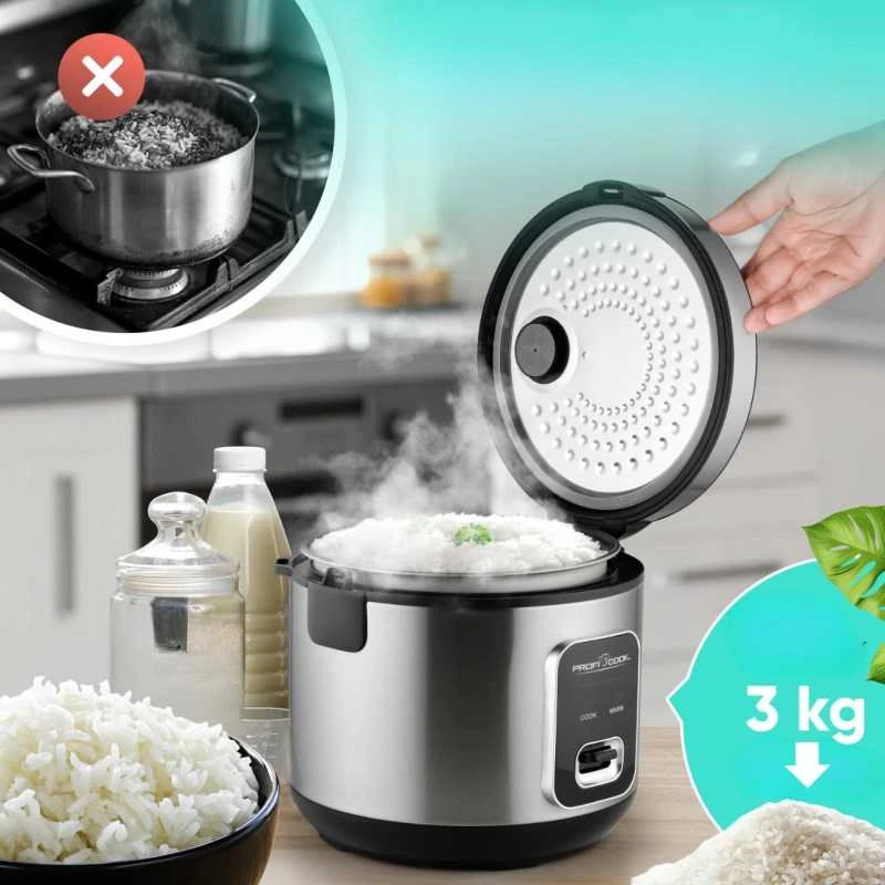 Profi Cook ProfiCook PC-RK 1285 rice cooker Juodas, Sidabrinis
