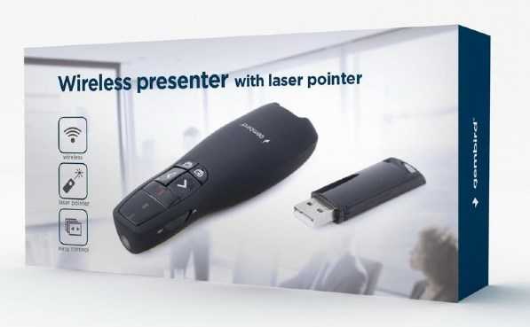 Projektorius Gembird WP-L-12 wireless presenter RF Juodas