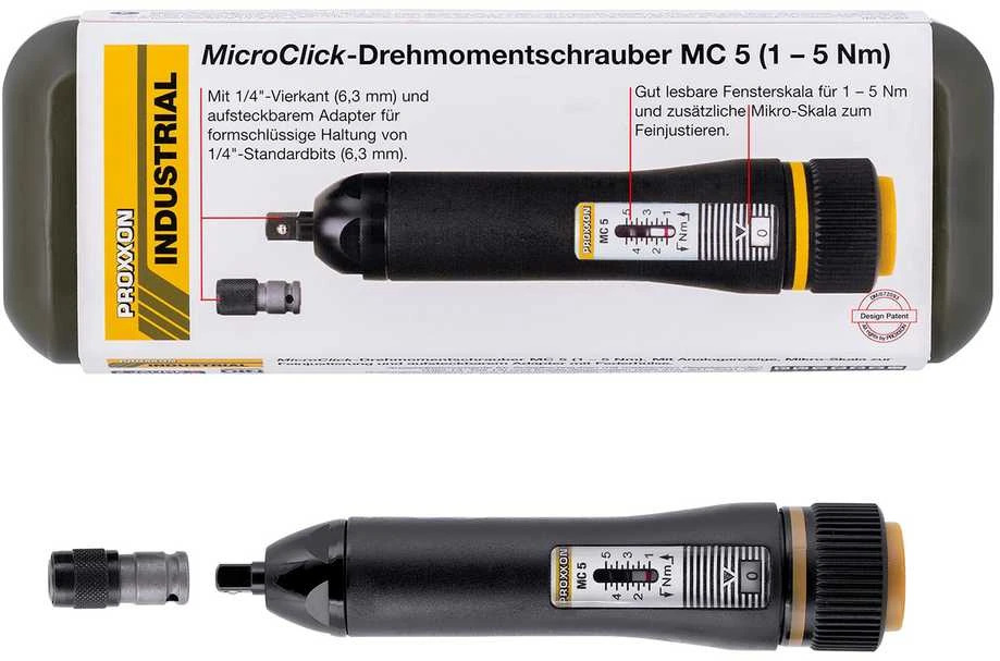 Dinamometrinis raktas PROXXON MICRO-Click MC5 1-5Nm 1/4"