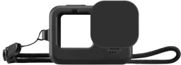 Puluz Silikoninis dėklas for GoPro HERO12, HERO11, HERO10, and HERO9 Juodas with Lens Cover and Strap (Juodas)