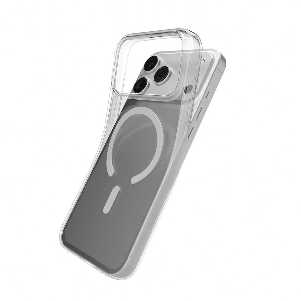 Puro 0.3 MAG Ultra-Slim TPU Dėklas suderinamas su MagSafe skirtas Apple iPhone 17 Pro – skaidrus