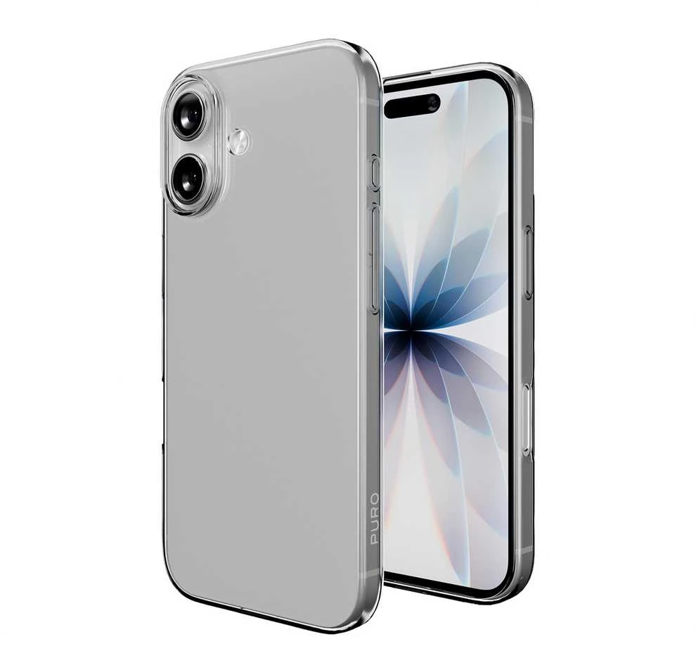 Puro 0.3 Nude itin plonas TPU dėklas, skirtas iPhone 17 – permatomas