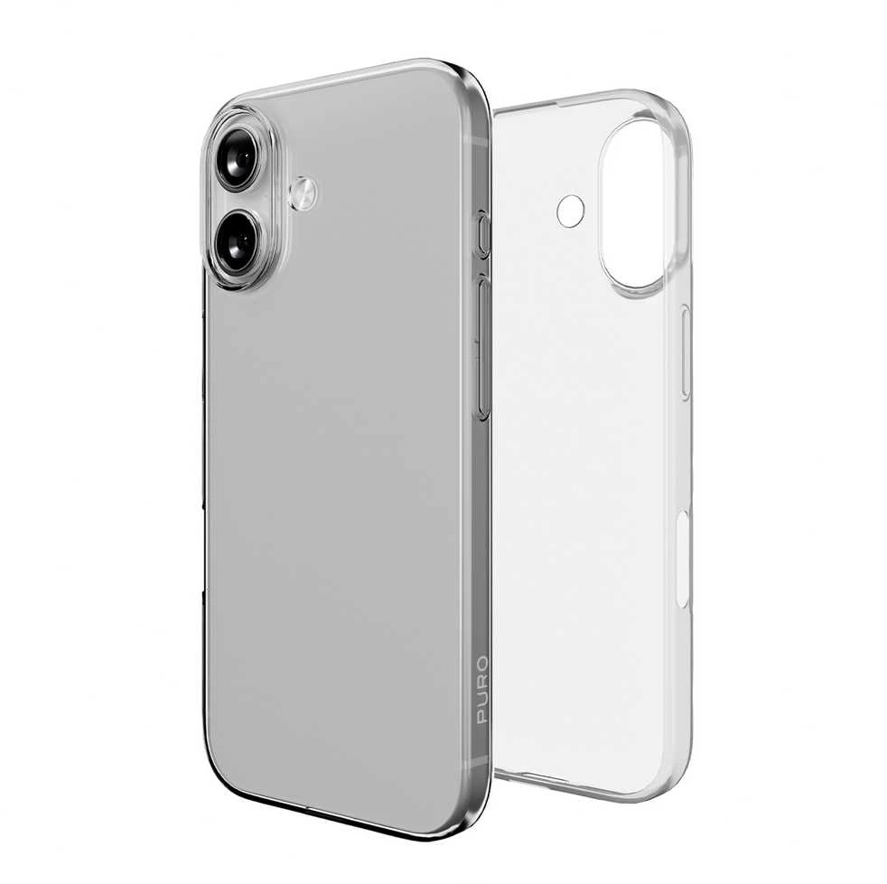 Puro 0.3 Nude itin plonas TPU dėklas, skirtas iPhone 17 – permatomas