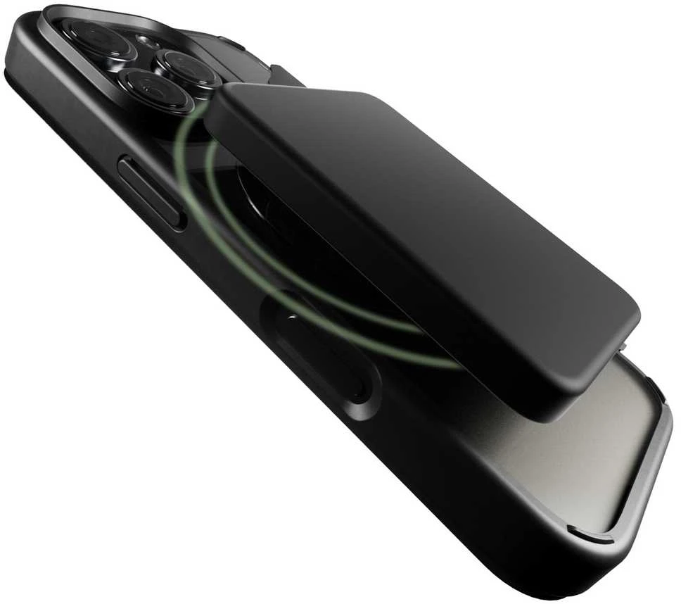 SBS Puro Book Mag MagSafe Leather dėklas su Flap and Card Slot skirtas Apple iPhone 16 Pro - juodos spalvos