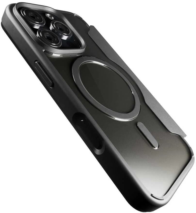 SBS Puro Book Mag MagSafe odinis dėklas su atvartu ir kortelės lizdu, skirtas iPhone 16 Pro Max – juodas