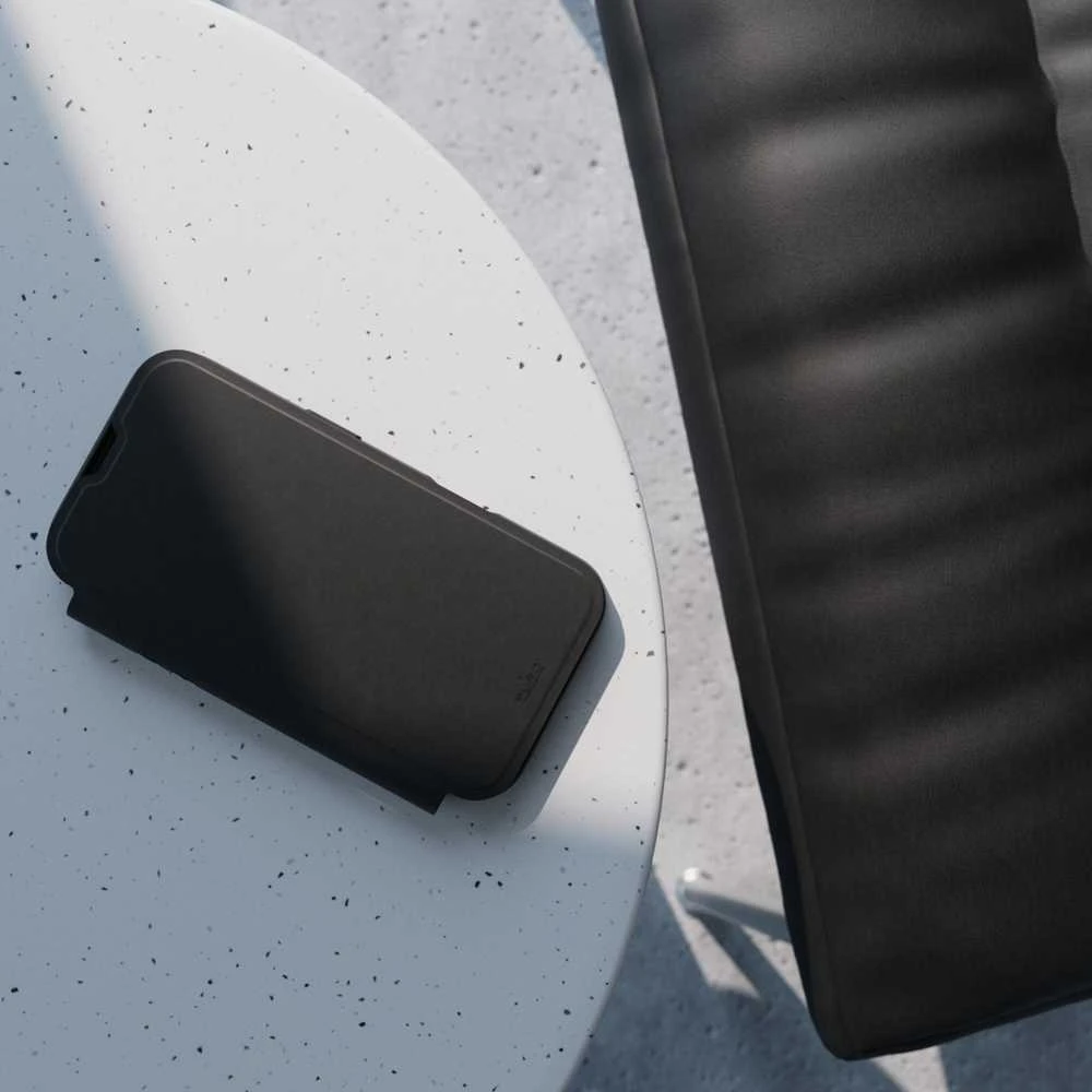 SBS Puro Book Mag MagSafe odinis dėklas su atvartu ir kortelės lizdu, skirtas iPhone 16 Pro Max – juodas