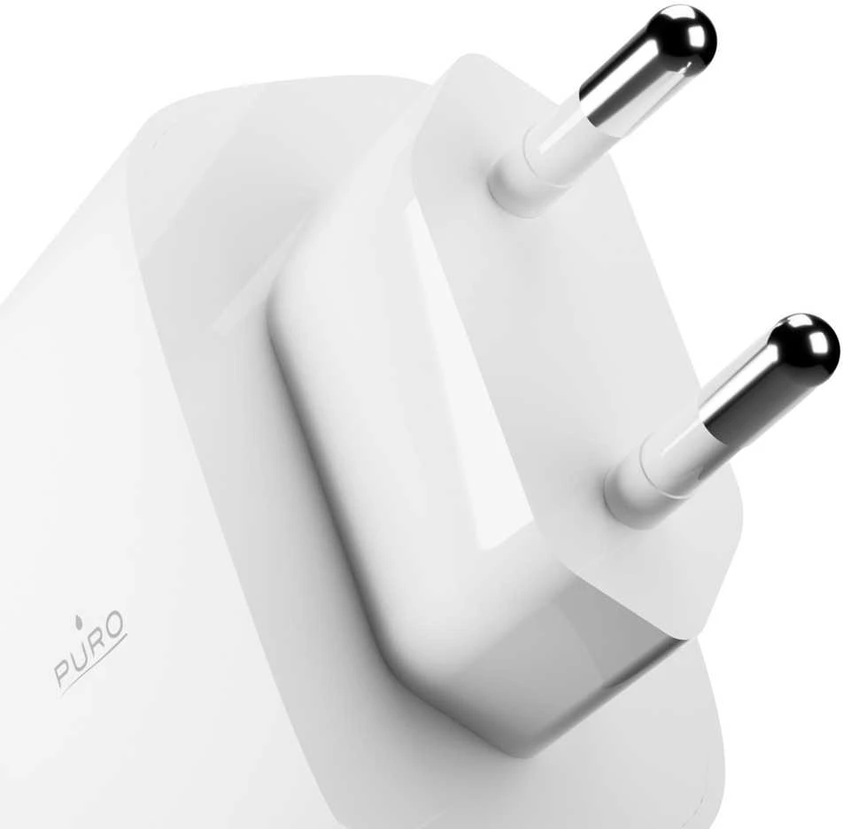 Puro „Daily Prolite“ 45 W USB-C USB-A maitinimo įkroviklis su USB-C laidu – Baltas
