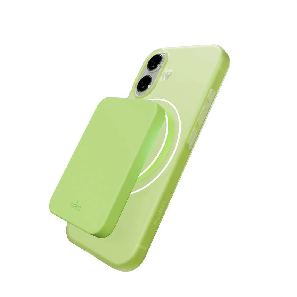 Puro Daylight Magsafe Compatible Silicone dėklas skirtas Apple iPhone 17 – Translucent žalios spalvos