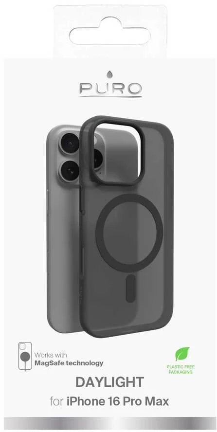 Silikoninis Puro Daylight MagSafe Apple iPhone 16 Pro Max – dėklas telefonui juodos spalvos