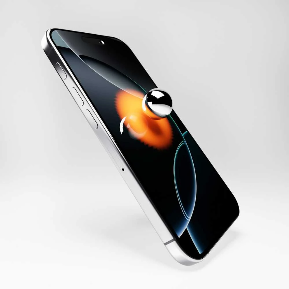 Hibridinė ekrano apsauga Puro Flexible Glass D3O su juodu rėmeliu Apple iPhone 16 Pro