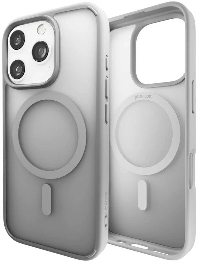 Puro Gradient MagSafe Silikoninis Apple iPhone 16 Pro Max - dėklas telefonui sidabro spalvos