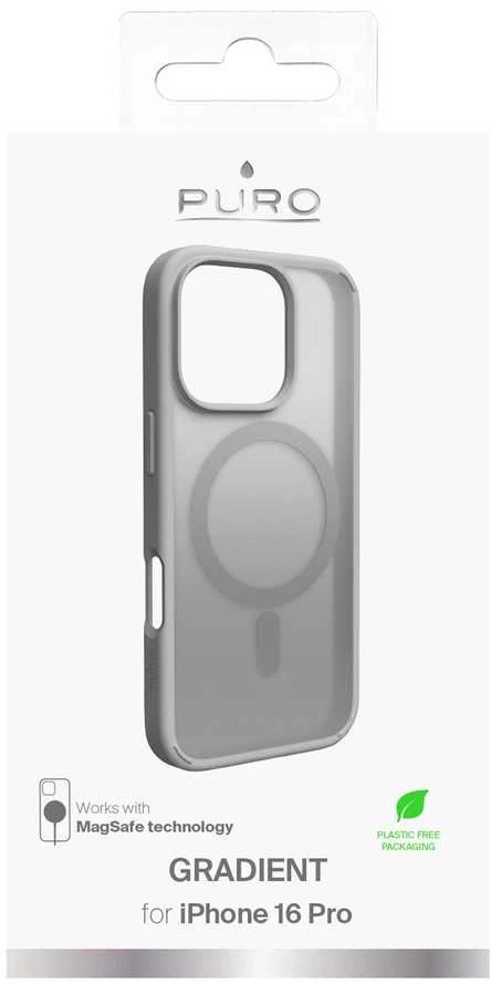 Puro Gradient MagSafe Silikoninis Apple iPhone 16 Pro - dėklas telefonui sidabro spalvos