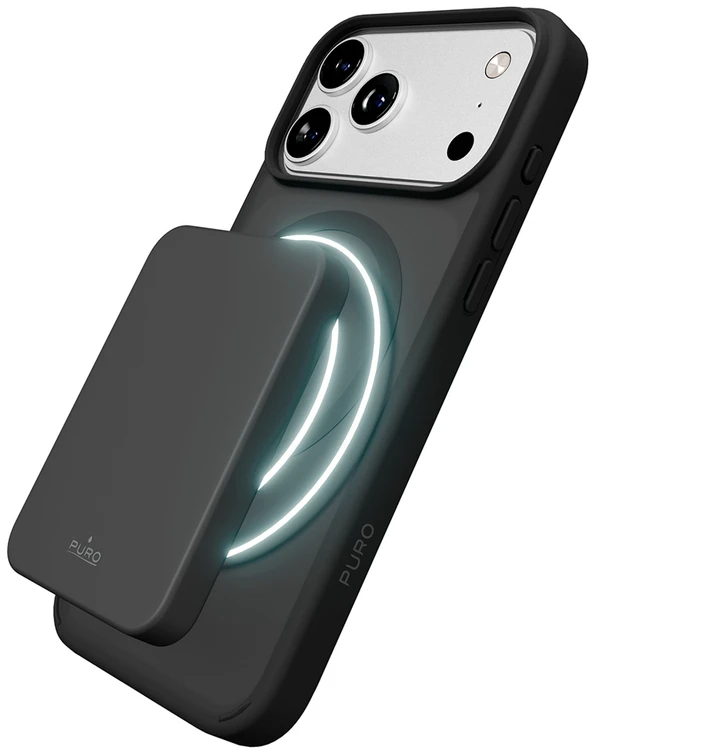 Puro Gradient TPU dėklas suderinamas su MagSafe skirtas Apple iPhone 17 Pro Max - juodos spalvos