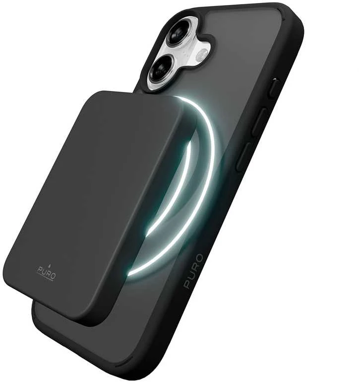 Puro Gradient TPU MagSafe suderinamas dėklas skirtas iPhone 17 – juodos spalvos