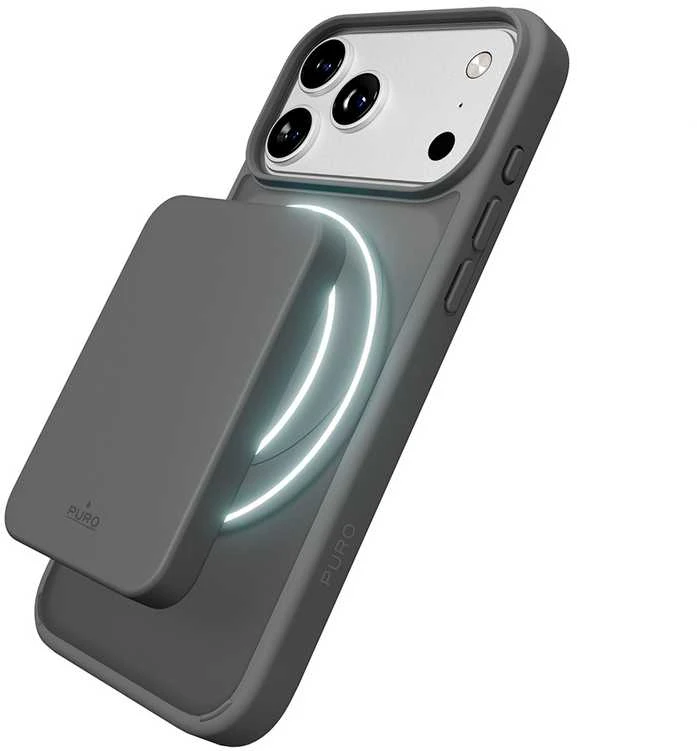 „Puro“ gradientinis TPU „MagSafe“ suderinamas dėklas, skirtas „iPhone 17 Pro Max“ – pilkas