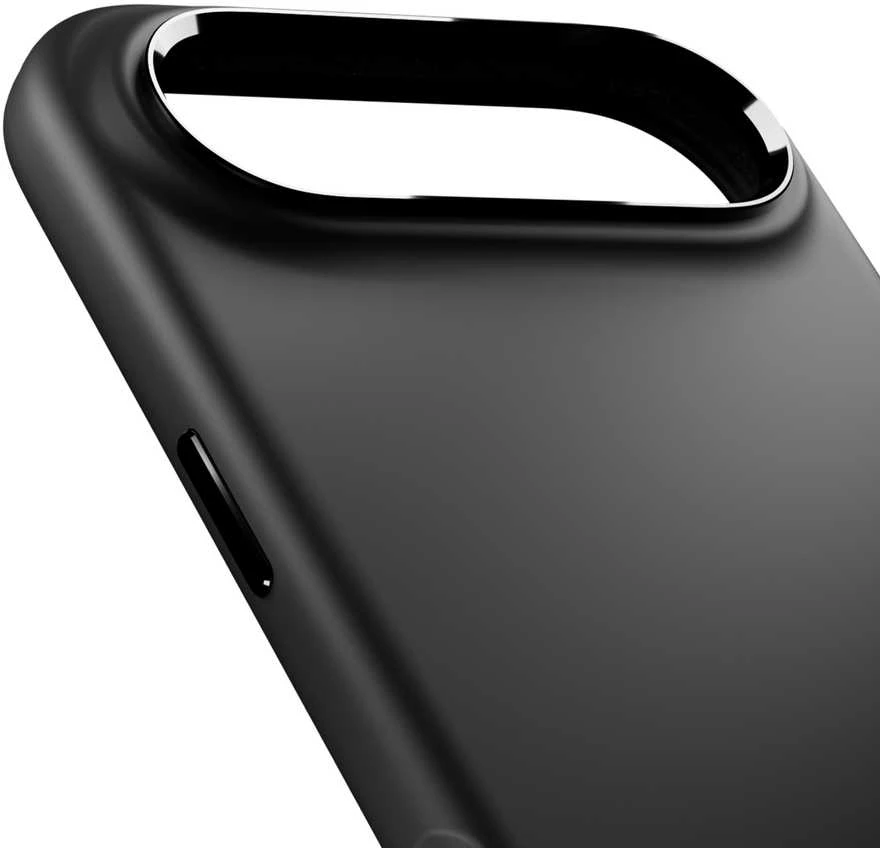 Puro Pure Icon Mag Pro Liquid Silicone dėklas skirtas Apple iPhone 17 Air, MagSafe Compatible, with Camera Protection and Aluminum Mygtukai – juodos spalvos