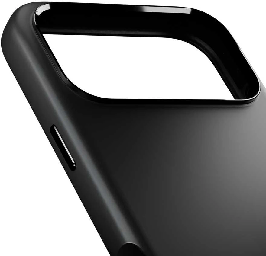 Puro Pure Icon Mag Pro Liquid Silicone dėklas skirtas Apple iPhone 17 Pro, MagSafe Compatible, with Camera Protection and Aluminum Mygtukai – juodos spalvos