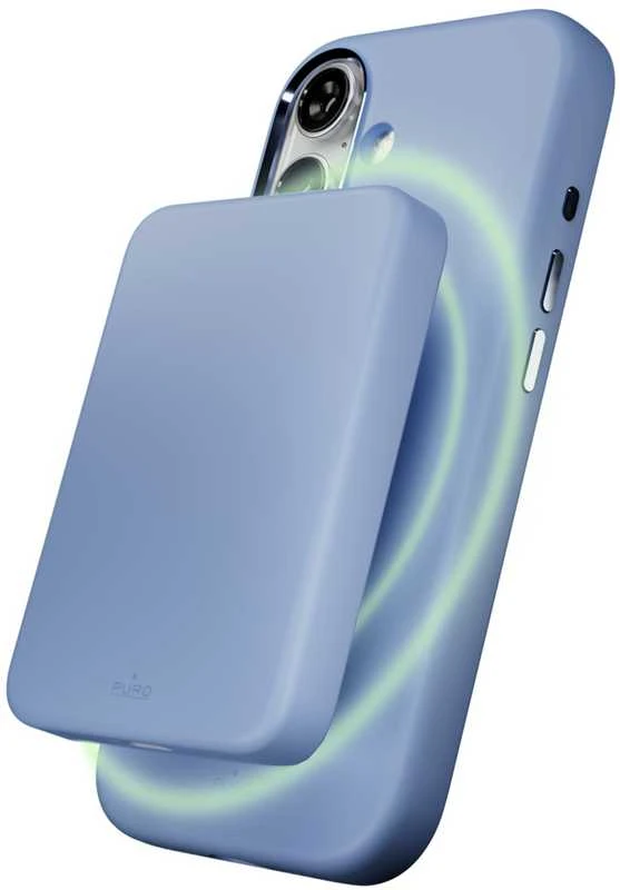 Puro Pure Icon Mag Pro Liquid Silicone dėklas skirtas Apple iPhone 17, MagSafe Compatible, with Camera Protection and Aluminum Mygtukai – Mėlyna