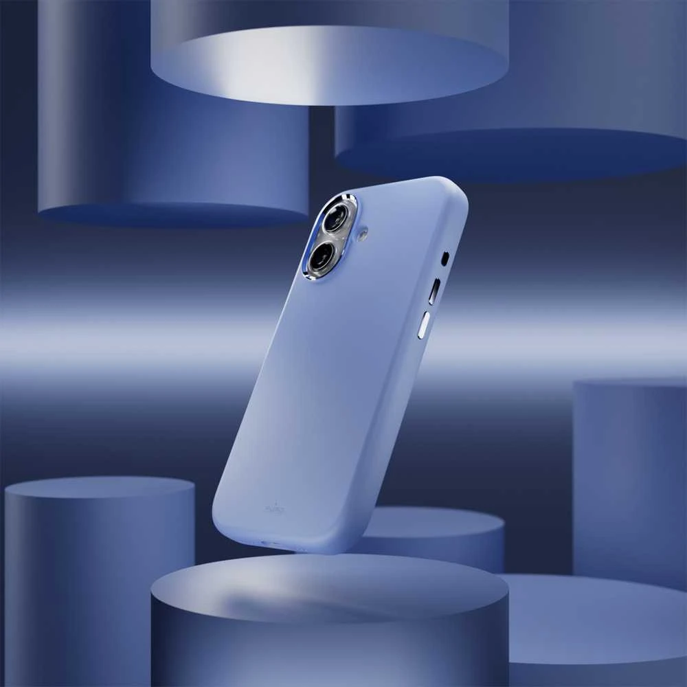 Puro Pure Icon Mag Pro Liquid Silicone dėklas skirtas Apple iPhone 17, MagSafe Compatible, with Camera Protection and Aluminum Mygtukai – Mėlyna