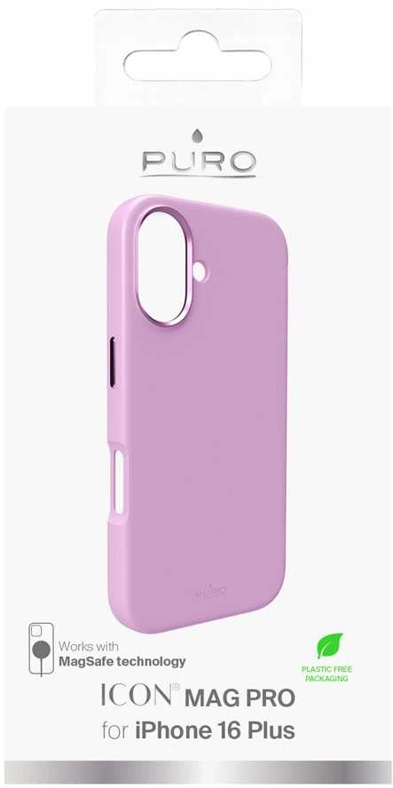Silikoninis Puro Icon Mag Pro MagSafe Apple iPhone 16 Plus - dėklas telefonui rožinės spalvos