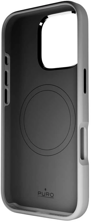 Silikoninis Puro Icon Mag Pro MagSafe Apple iPhone 16 Pro – dėklas telefonui pilkos spalvos
