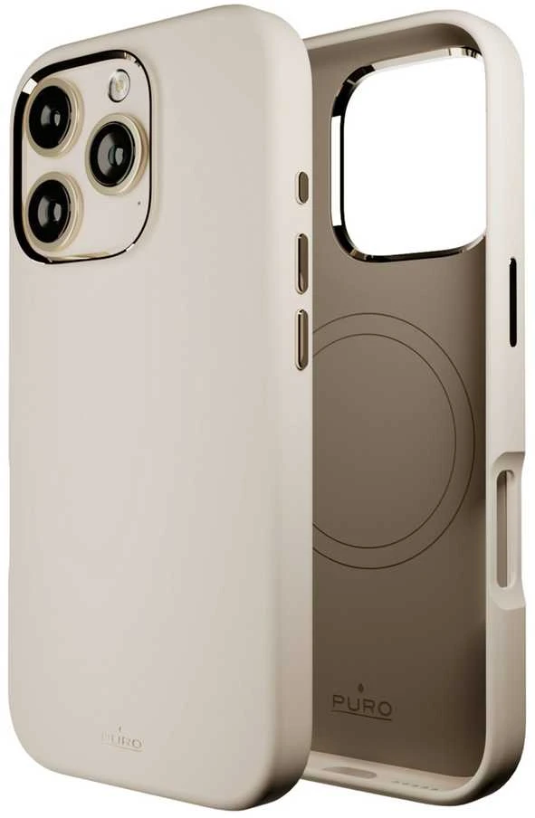 Silikoninis Puro Icon Mag Pro MagSafe Apple iPhone 16 Pro – dėklas telefonui gelsvas