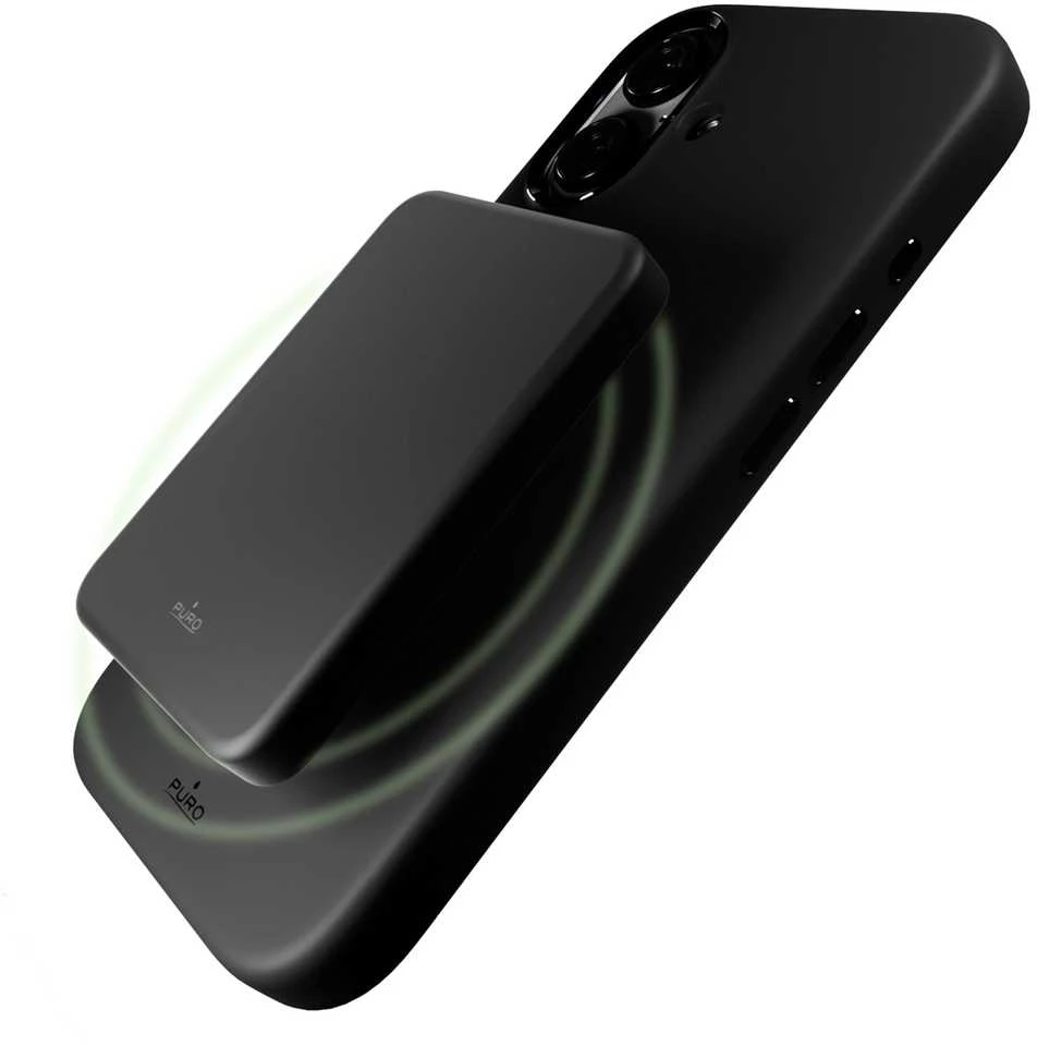 Silikoninis Puro Icon Mag Pro MagSafe Apple iPhone 16 – dėklas telefonui juodos spalvos