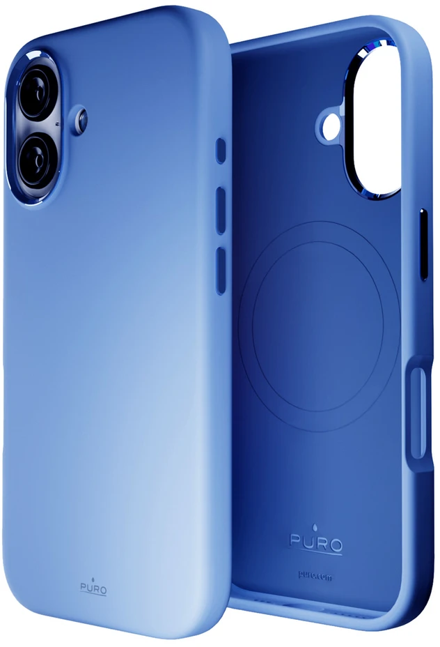 Silikoninis Puro Icon Mag Pro MagSafe Apple iPhone 16 - dėklas telefonui mėlynos spalvos