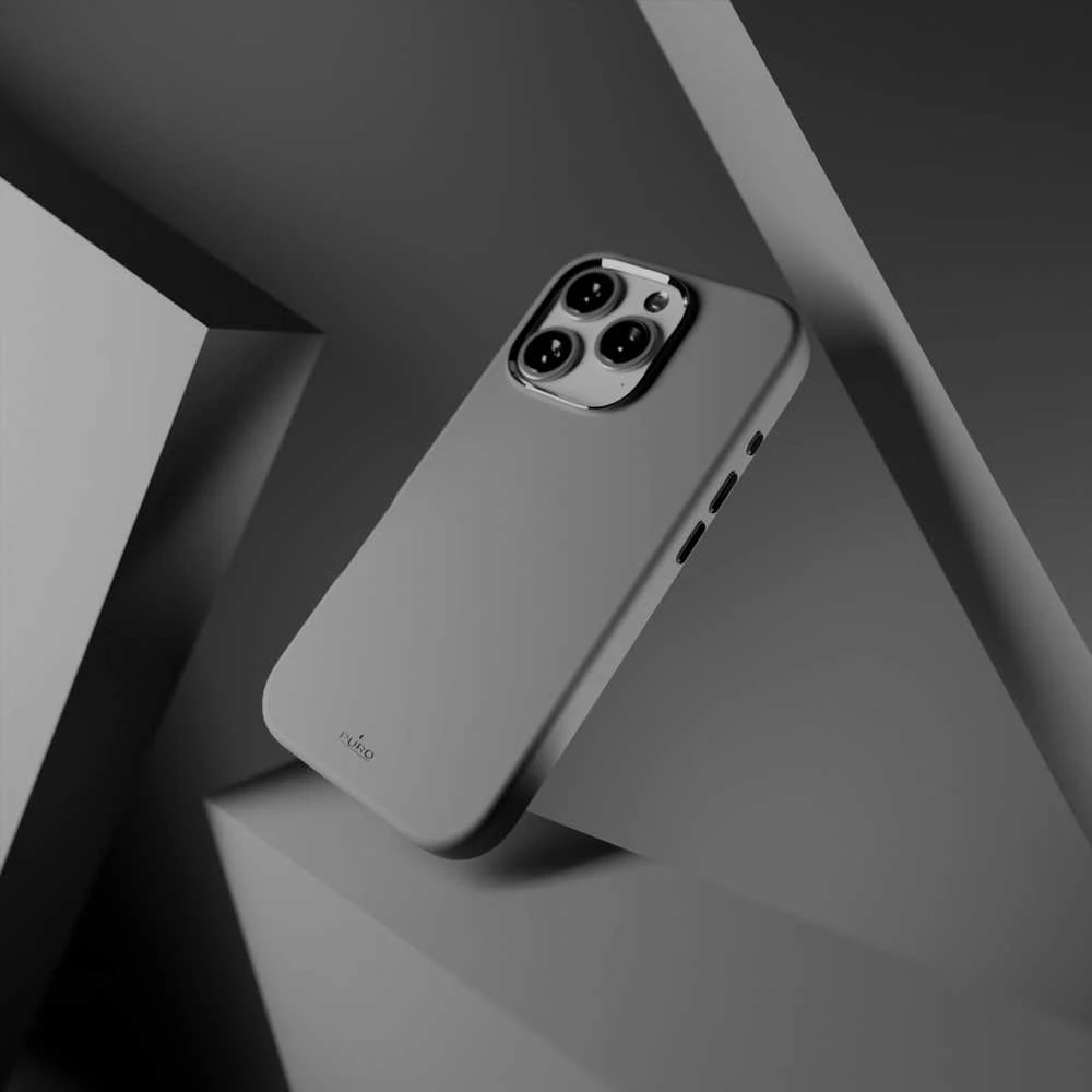 Silikoninis Puro Icon Mag Pro MagSafe Apple iPhone 16 Pro – dėklas telefonui pilkos spalvos