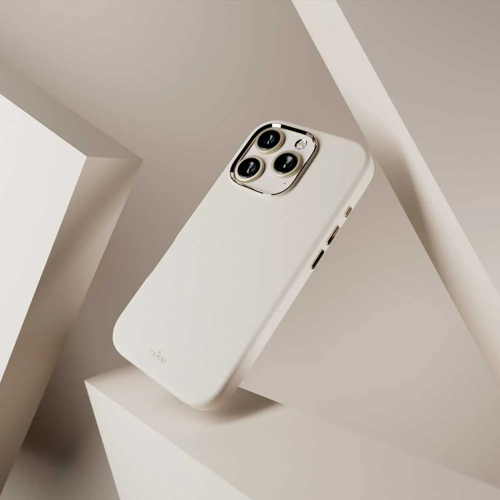 Silikoninis Puro Icon Mag Pro MagSafe Apple iPhone 16 Pro – dėklas telefonui gelsvas