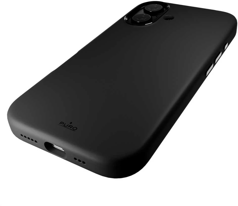Silikoninis Puro Icon Mag Pro MagSafe Apple iPhone 16 – dėklas telefonui juodos spalvos