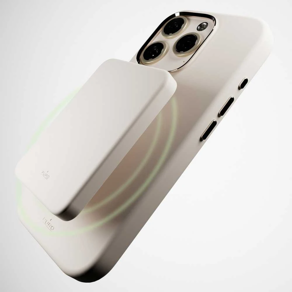 Silikoninis Puro Icon Mag Pro MagSafe Apple iPhone 16 Pro – dėklas telefonui gelsvas