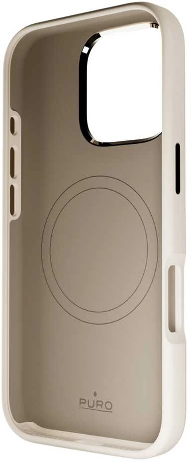 Silikoninis Puro Icon Mag Pro MagSafe Apple iPhone 16 Pro – dėklas telefonui gelsvas