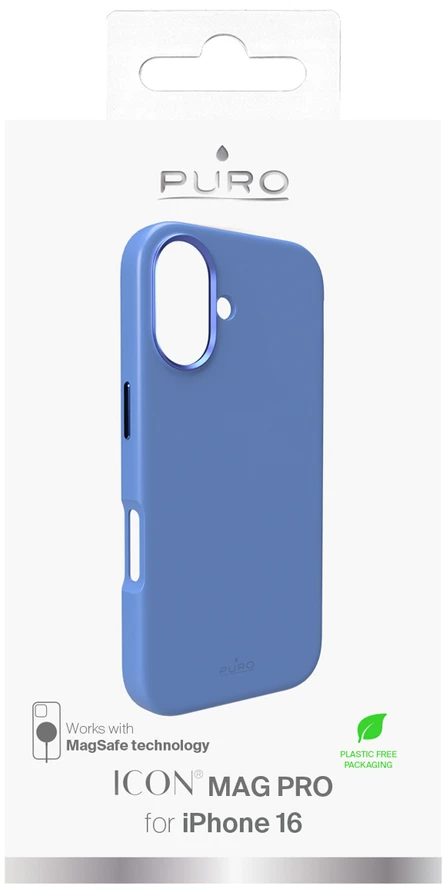 Silikoninis Puro Icon Mag Pro MagSafe Apple iPhone 16 - dėklas telefonui mėlynos spalvos