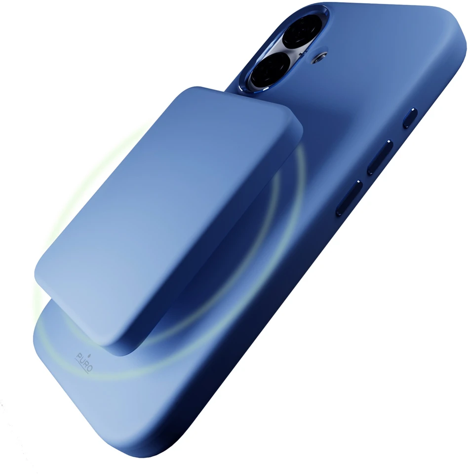 Silikoninis Puro Icon Mag Pro MagSafe Apple iPhone 16 - dėklas telefonui mėlynos spalvos