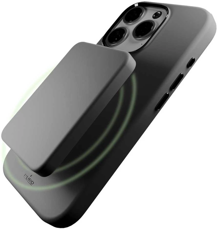 Silikoninis Puro Icon Mag Pro MagSafe Apple iPhone 16 Pro – dėklas telefonui pilkos spalvos