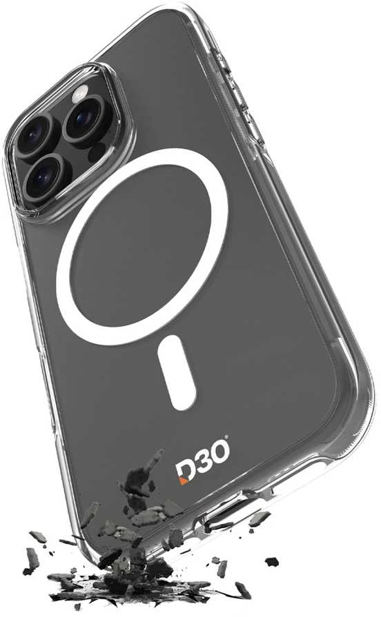 Puro Impact dėklas telefonui skaidrus D3O MagSafe Silikoninis Apple iPhone 16 Pro – dėklas telefonui skaidrus
