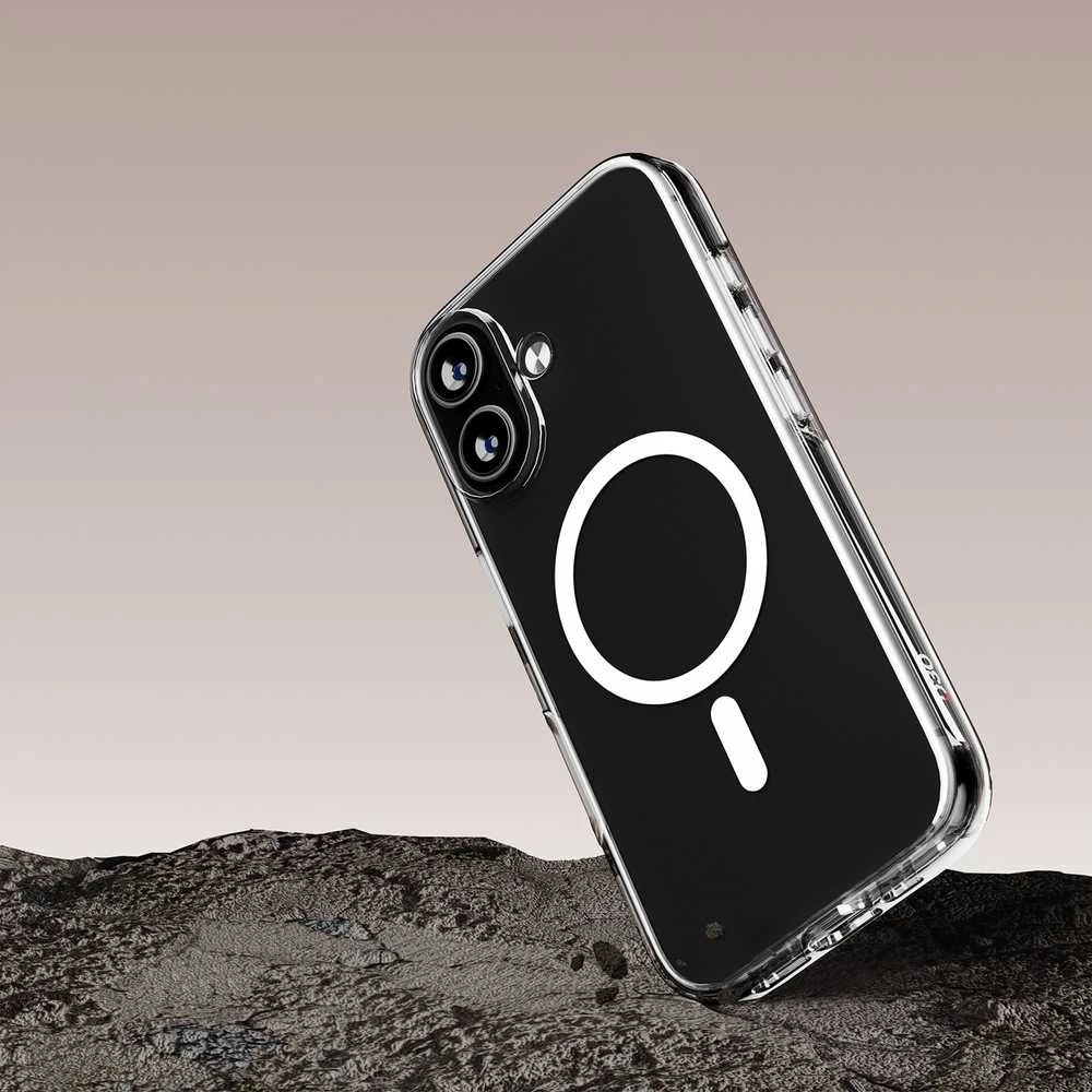 Puro Impact Clear D3O TPU+PC suderinamas su MagSafe dėklas skirtas Apple iPhone 17 – skaidrus