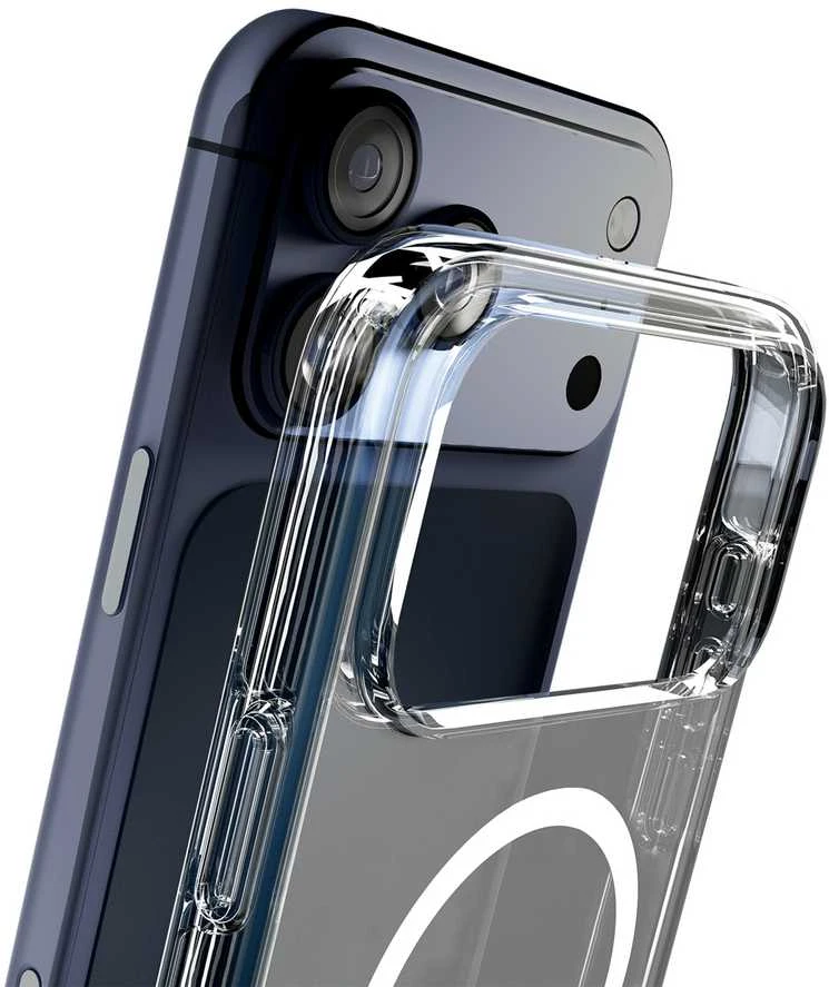 Puro Impact Clear D3O TPU+PC dėklas suderinamas su MagSafe skirtas Apple iPhone 17 Pro Max – skaidrus