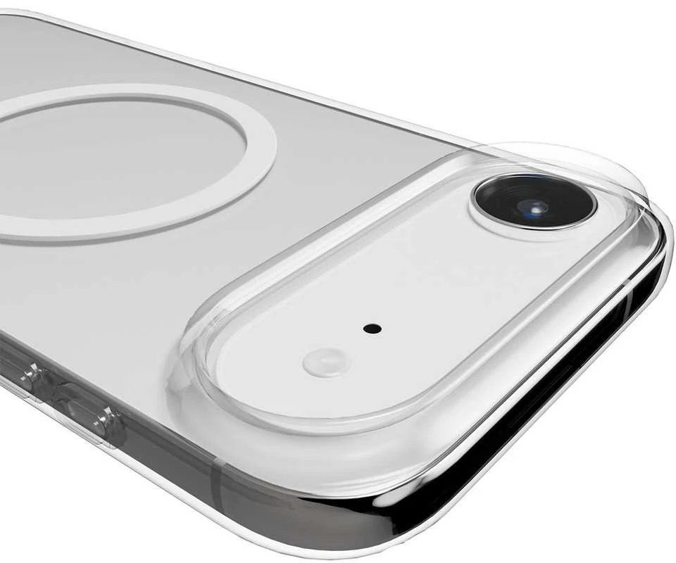 Puro Lite Mag TPU+PC dėklas suderinamas su MagSafe skirtas Apple iPhone 17 Air – skaidrus su baltos spalvos žiedu