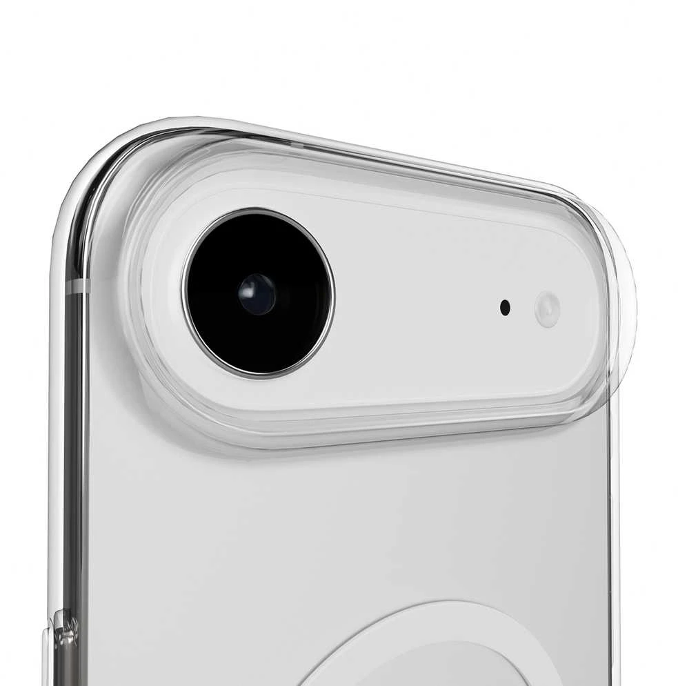 Puro Lite Mag TPU+PC dėklas suderinamas su MagSafe skirtas Apple iPhone 17 Air – skaidrus su baltos spalvos žiedu